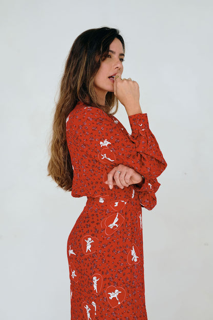 Frida Wrap Dress - Cupid