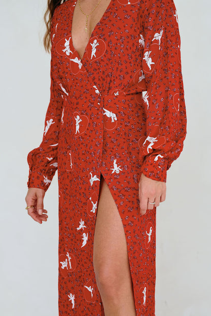 Frida Wrap Dress - Cupid