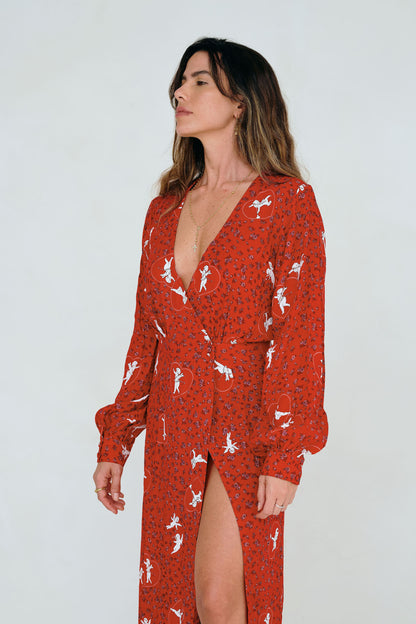 Frida Wrap Dress - Cupid